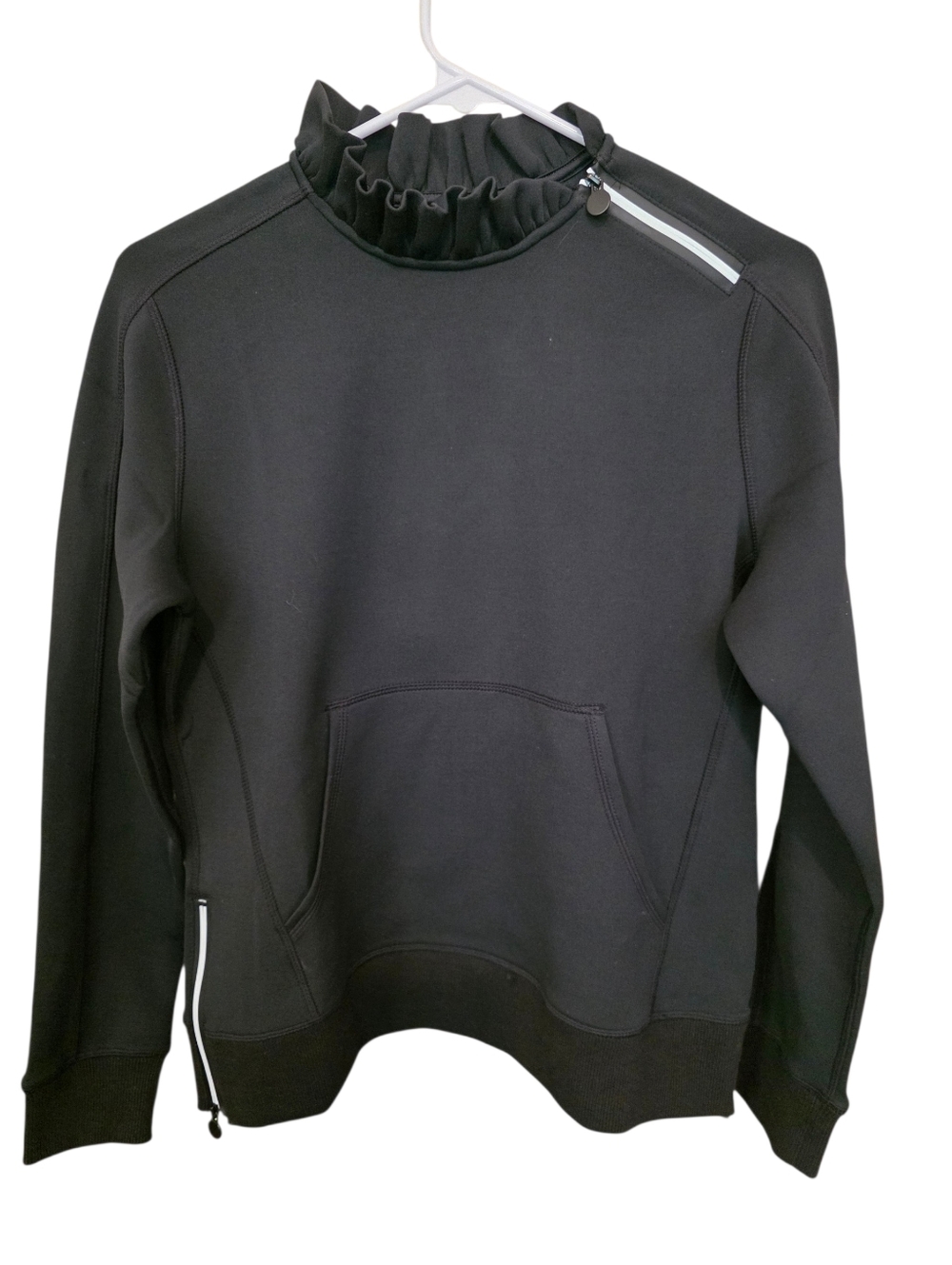 Tail Activewear NWT Condoleezza Ruffle Collar 1/4 Asymetric Zip Pullover Size M